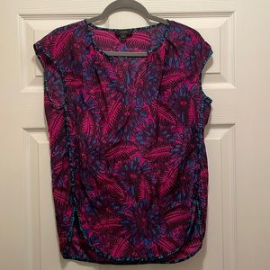 J Crew blouse size 4. Pink and blue satin